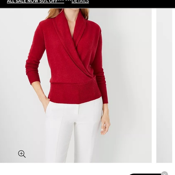 Wrap Cashmere Sweater, size-Large, color-red, light brick 🧱, - Picture 15 of 15